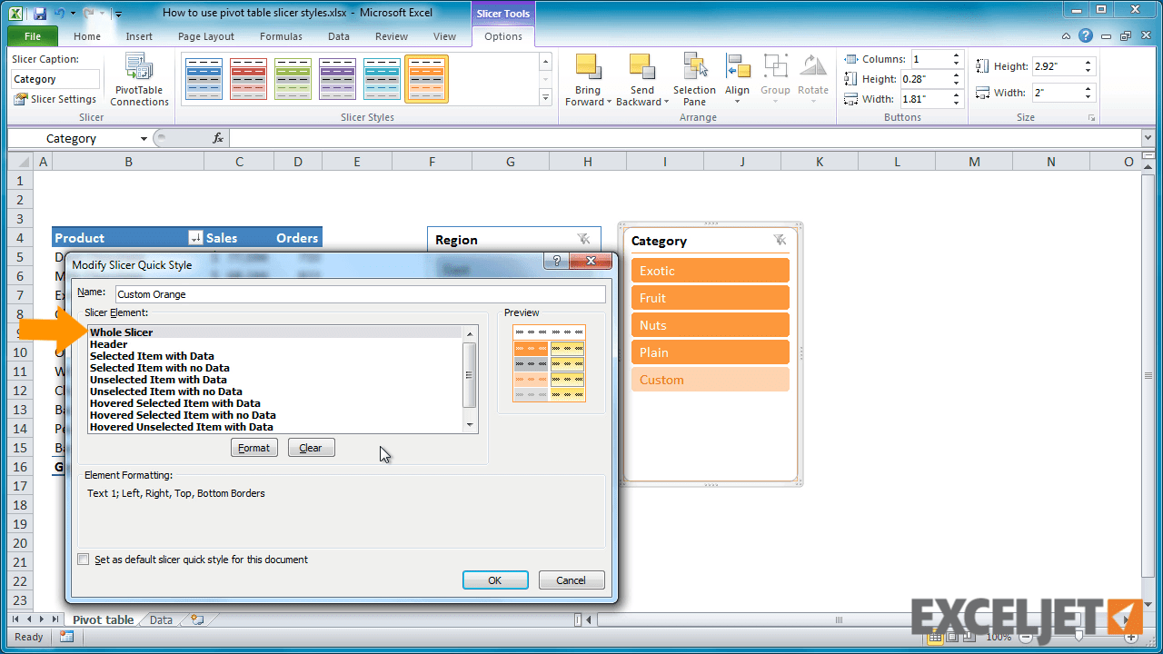 Excel tutorial How to use pivot table slicer styles
